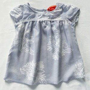 Joe Fresh Viscose Tunic Short Sleeve Shirt Lace Detail Kids Size 4